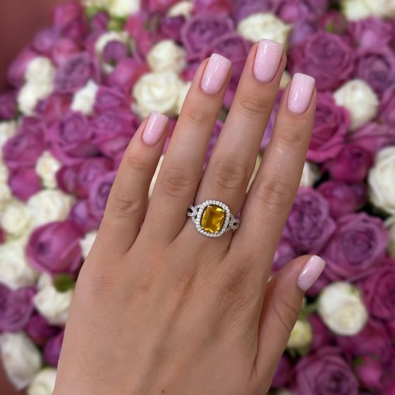 Срібна каблучка з цитрином nano 3.383ct