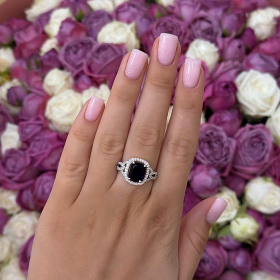 Серебряное кольцо с сапфиром nano 3.533ct