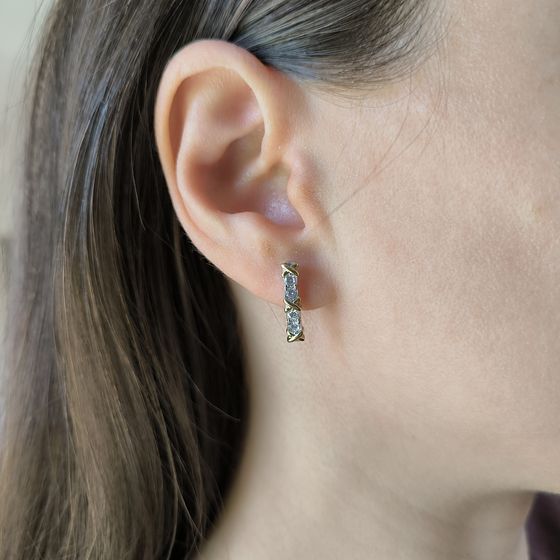 Серебряные серьги с фианитами