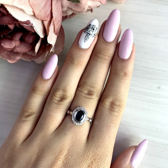 Серебряное кольцо с сапфиром nano 0.868ct