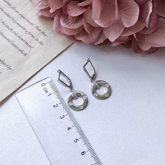 Срібні сережки з фіанітами