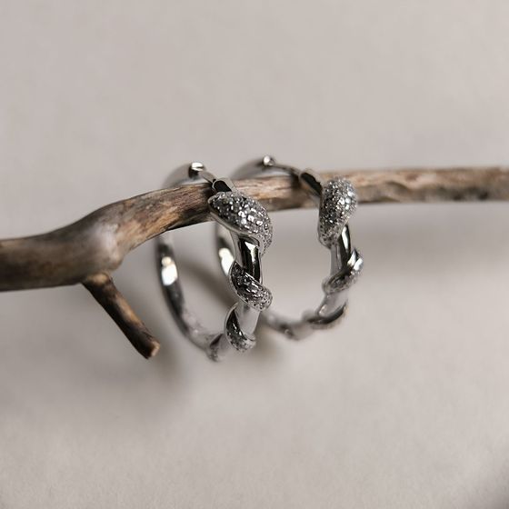 Срібні сережки з фіанітами