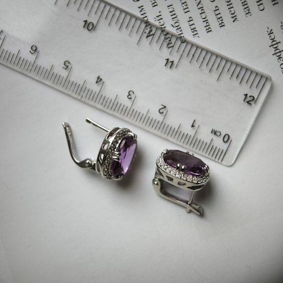 Серебряные серьги с александритом 13.357ct