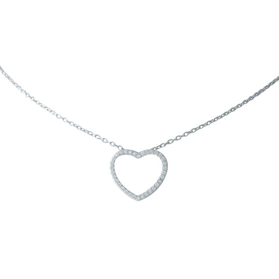 Silver necklace with phianites