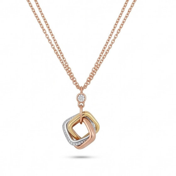 Silver necklace with cubic zirconia