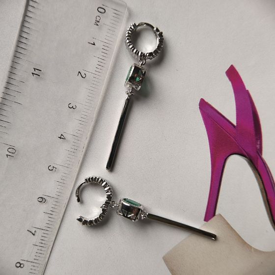 Срібні сережки з агатом 1.55ct