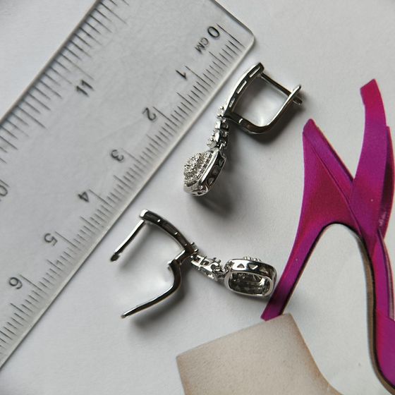 Срібні сережки з фіанітами