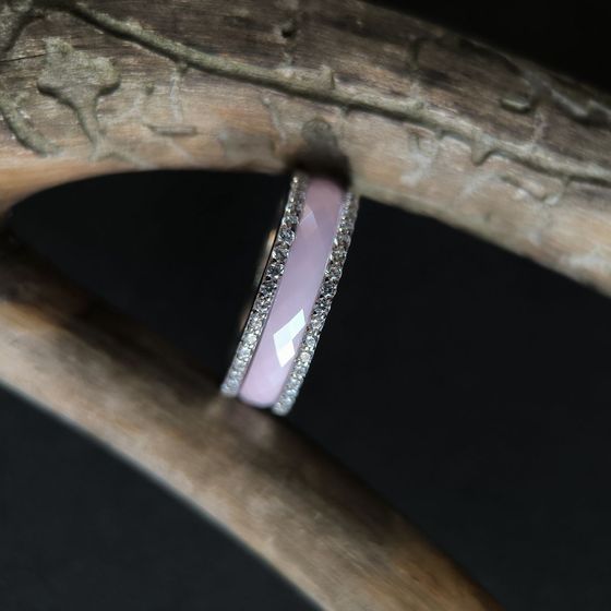 Silver ring with ceramics