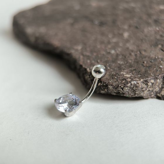 Silver piercing with phianites