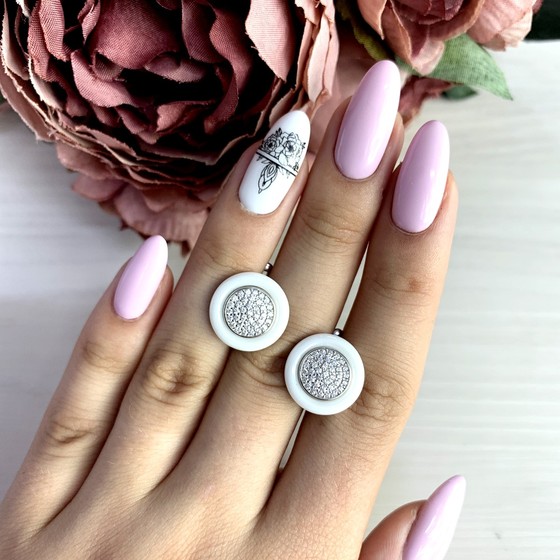 Срібні сережки з керамікою