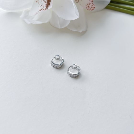 Срібні сережки з фіанітами