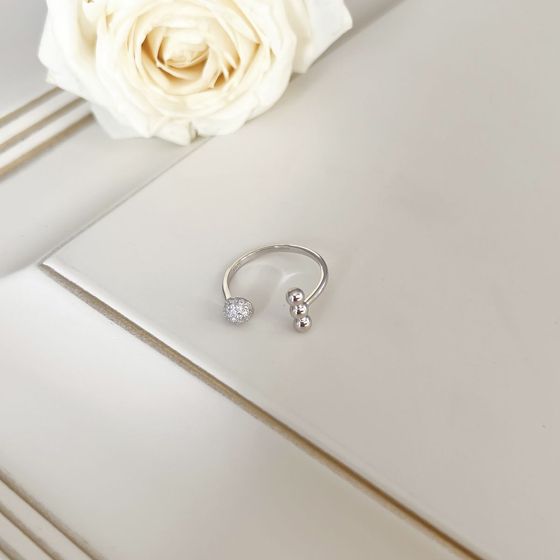 Срібна каблучка з фіанітами