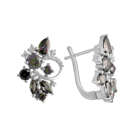 Срібні сережки з містик топазом 5.478ct