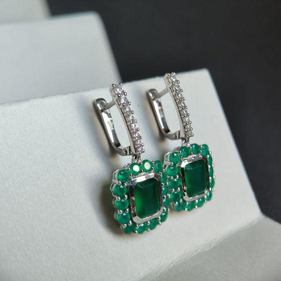 Серебряные серьги с агатом 7.73ct