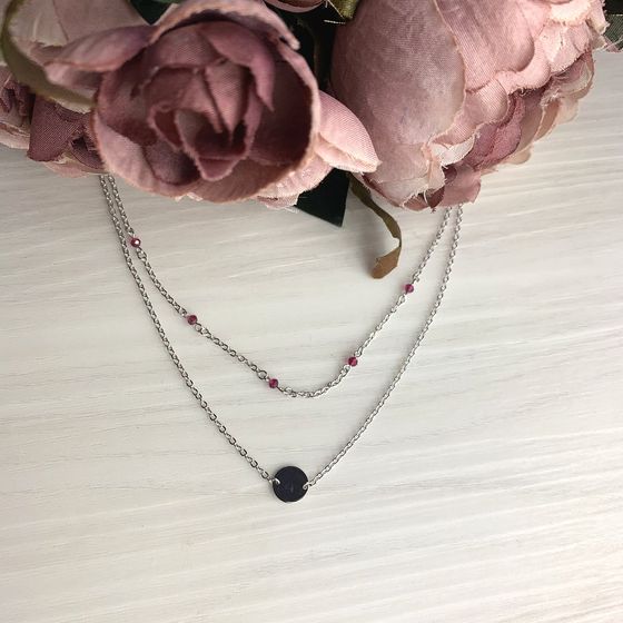 Silver necklace with spinel