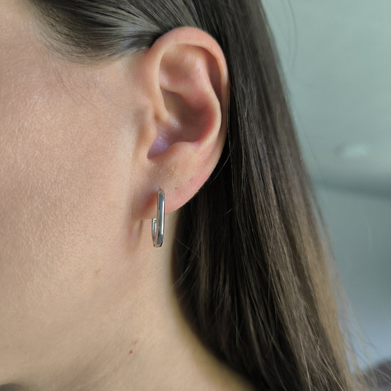 Silver earrings without stones