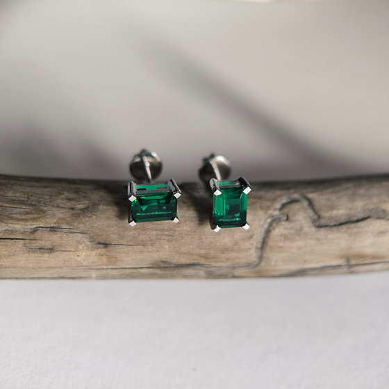 Срібні сережки з смарагдом nano 1.7ct