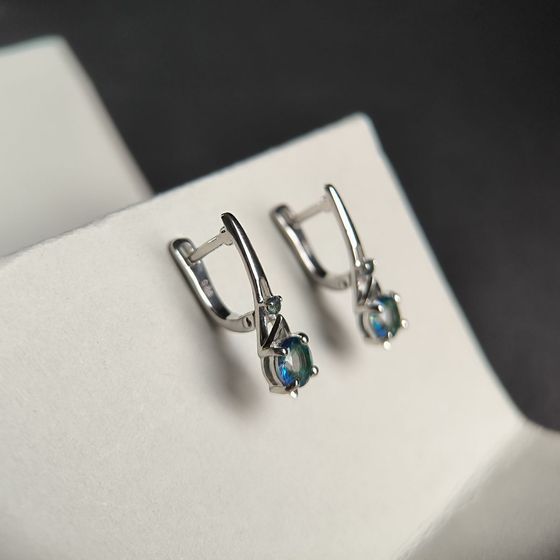 Срібні сережки з містик топазом 1.225ct