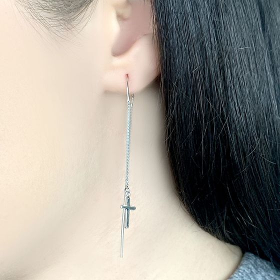 Silver earrings without stones