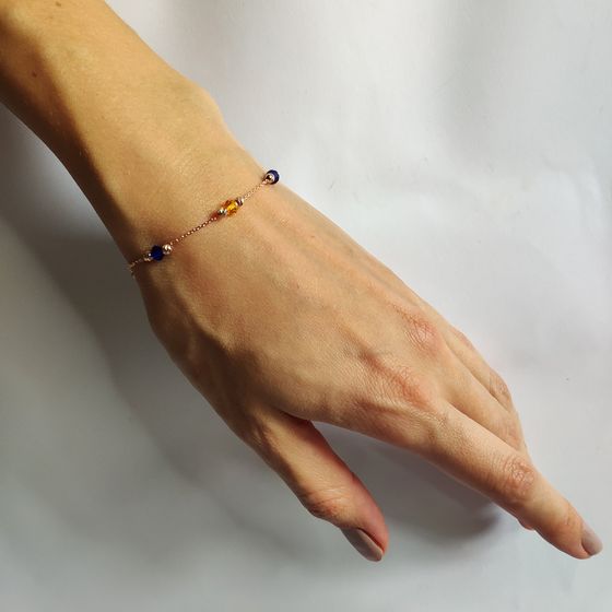 Золотой браслет с фианитами 2ct