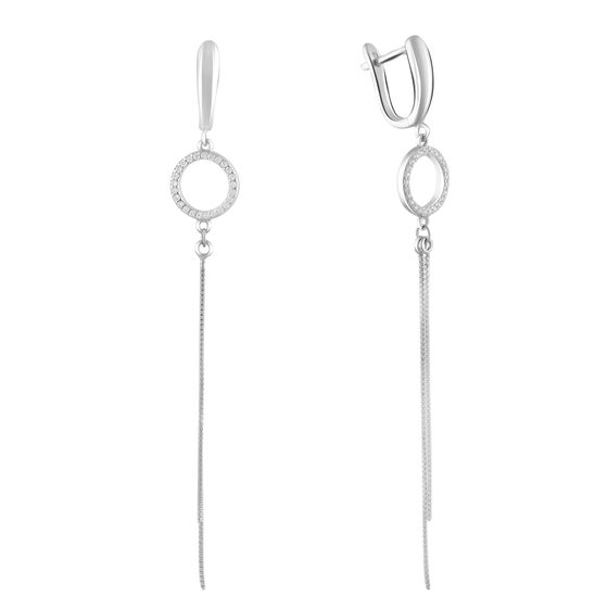 Срібні сережки з фіанітами