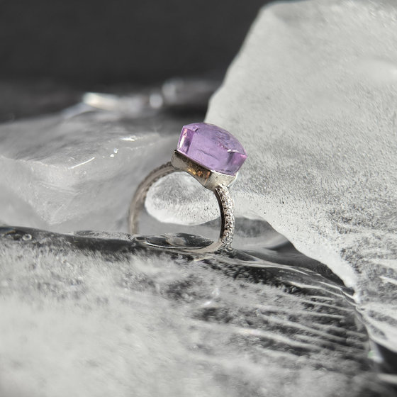 Silver ring with cubic zirconia