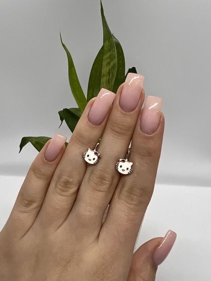 Серебряные серьги с емаллю