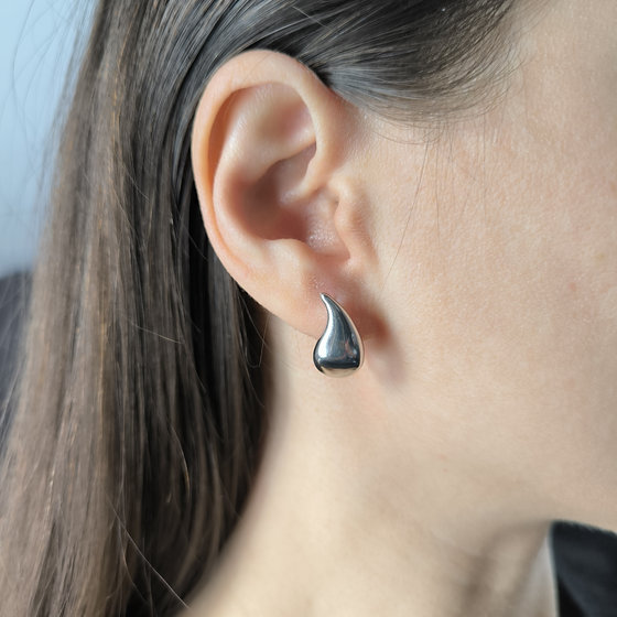 Silver earrings without stones