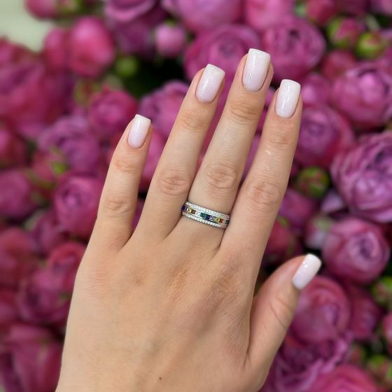 Серебряное кольцо с фианитами