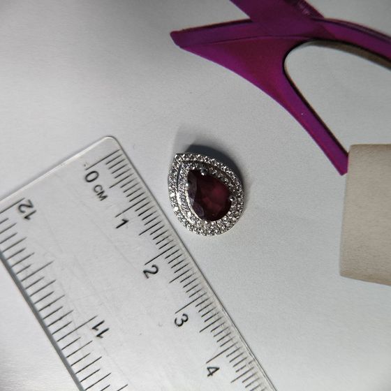 Серебряная подвеска с рубином 3.001ct