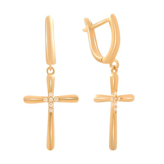 Золоті сережки з фіанітами 0.12ct