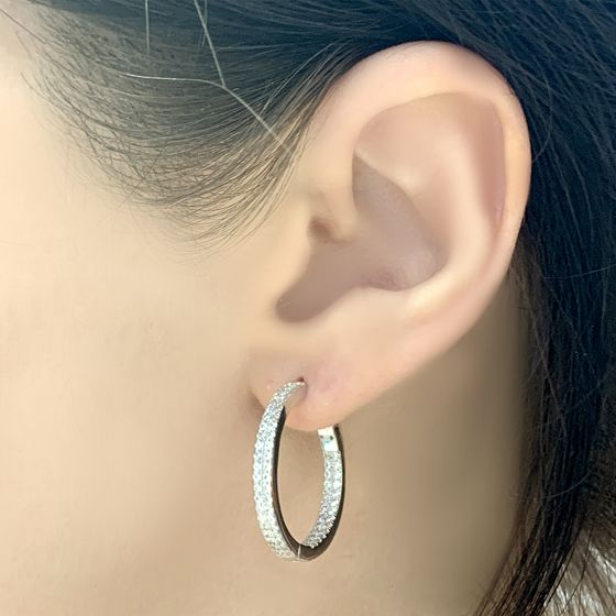 Silver Earrings with Fianites