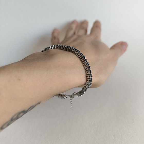 Silver bracelet with sapphire 7.768ct