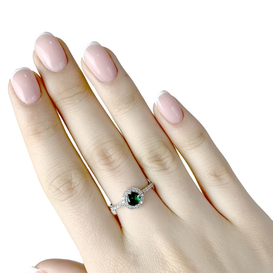 Срібна каблучка зі смарагдом nano 0.723ct