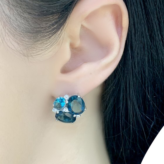 Серебряные серьги с топазом Лондон Блю 4.92ct