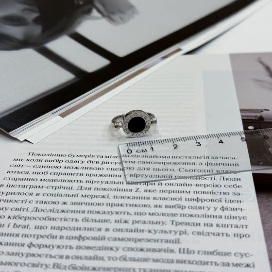 Silver ring with onyx