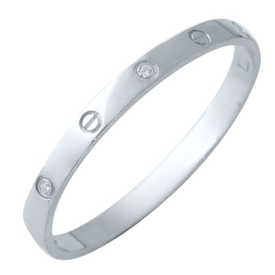 Silver bracelet with phianites