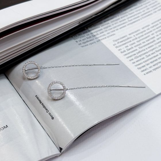 Silver Earrings with Fianites