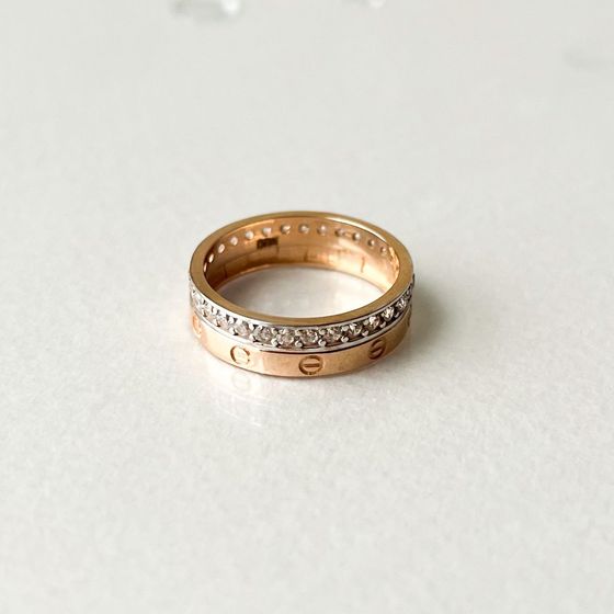 Золотое кольцо с фианитами 0.62ct
