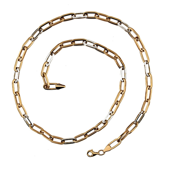 A gold necklace without stones