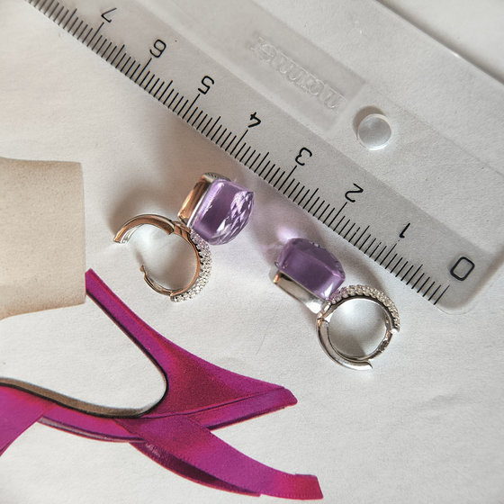 Silver earrings with Phianites