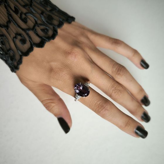Silver ring with amethyst 5.397ct