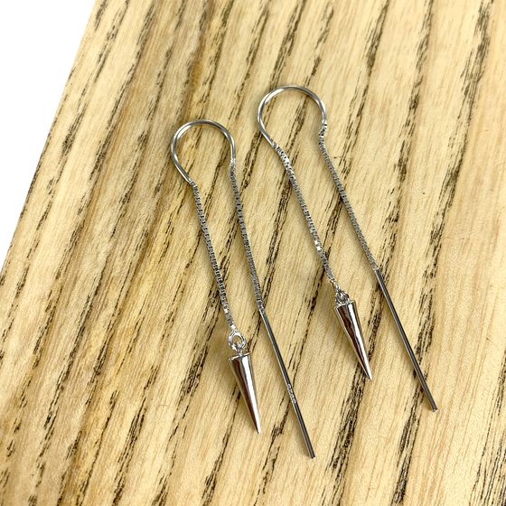 Silver earrings without stones