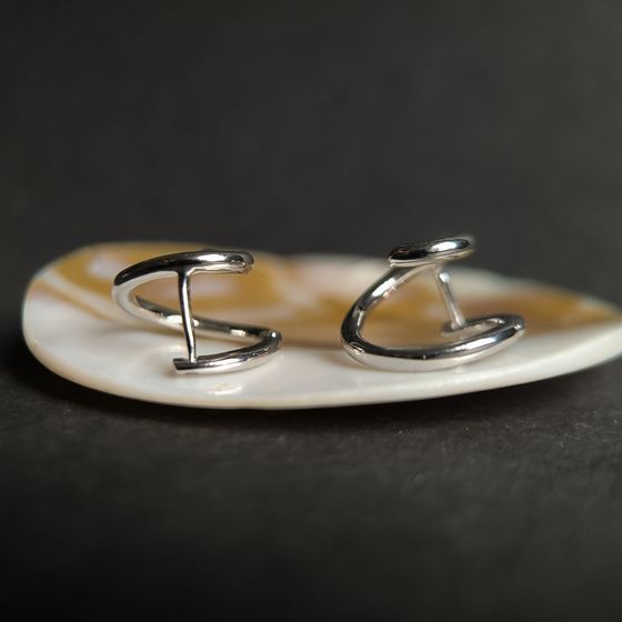 Silver earrings without stones