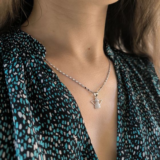 Срібна підвіска з фіанітами