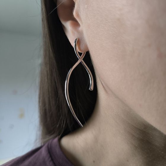 Срібні сережки без каменів