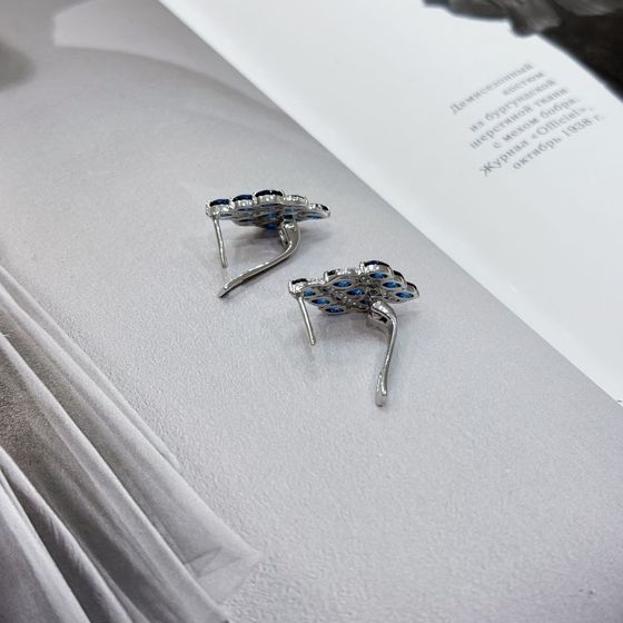 Silver earrings with sapphire nano 0.69ct