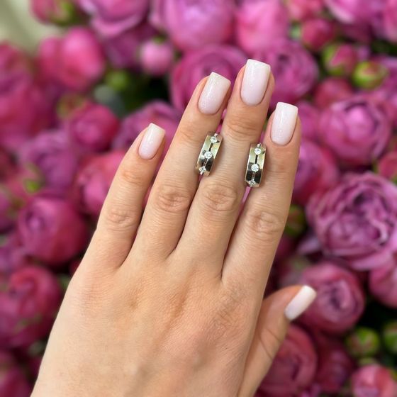 Срібні сережки з фіанітами