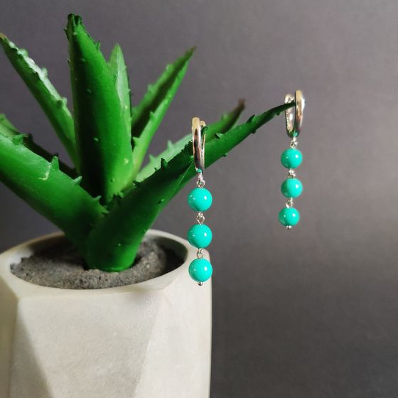 Silver earrings with turquoise