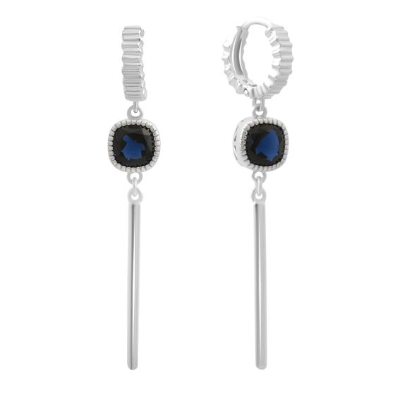 Срібні сережки з сапфіром nano 1.86ct